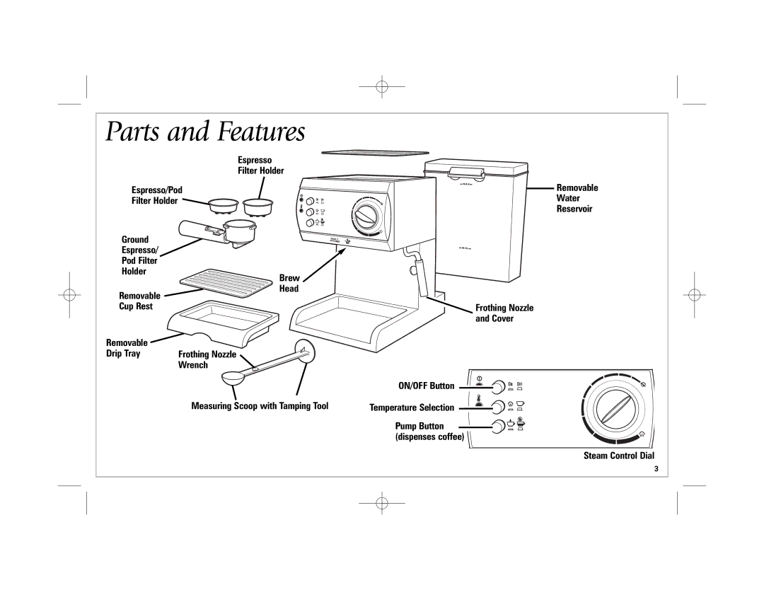 Hamilton Beach 40715 manual Parts and Features 