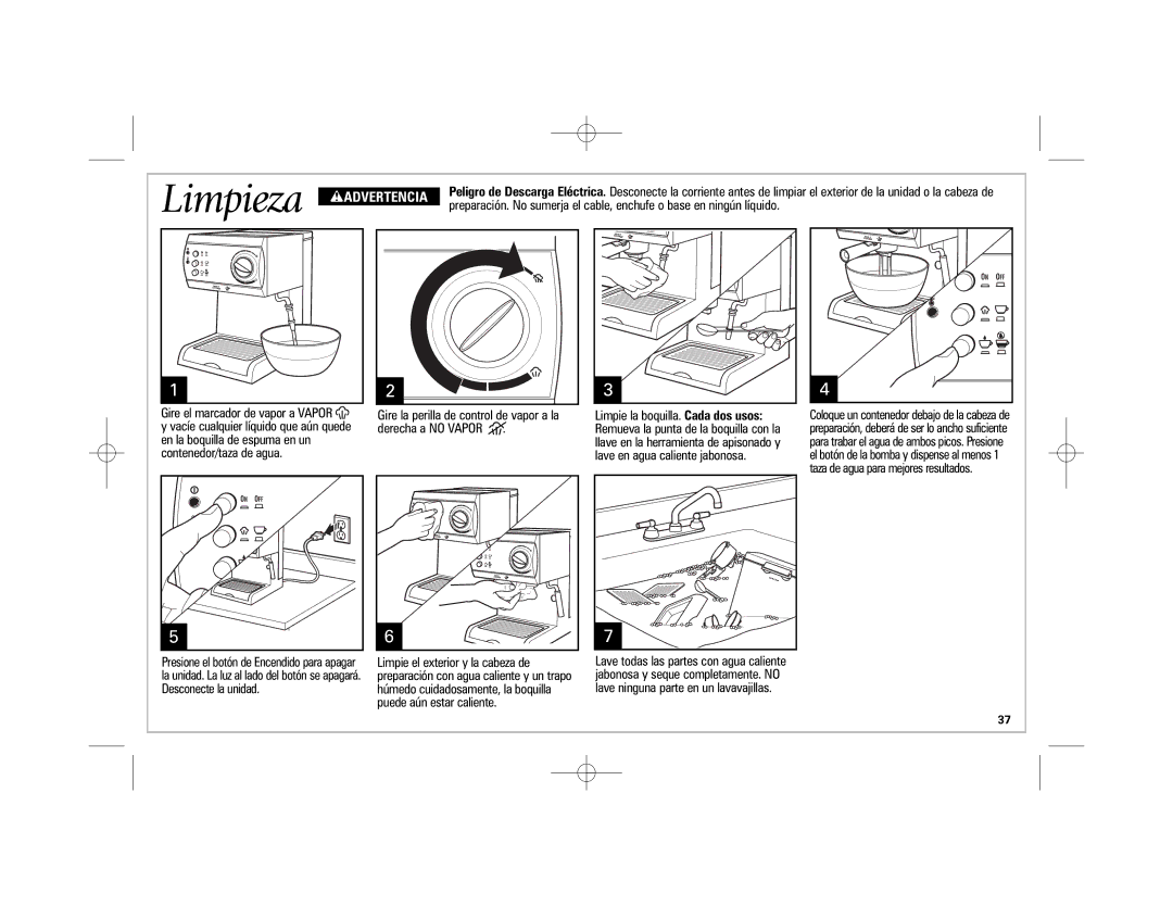 Hamilton Beach 40715 manual Limpie el exterior y la cabeza de, Puede aún estar caliente 