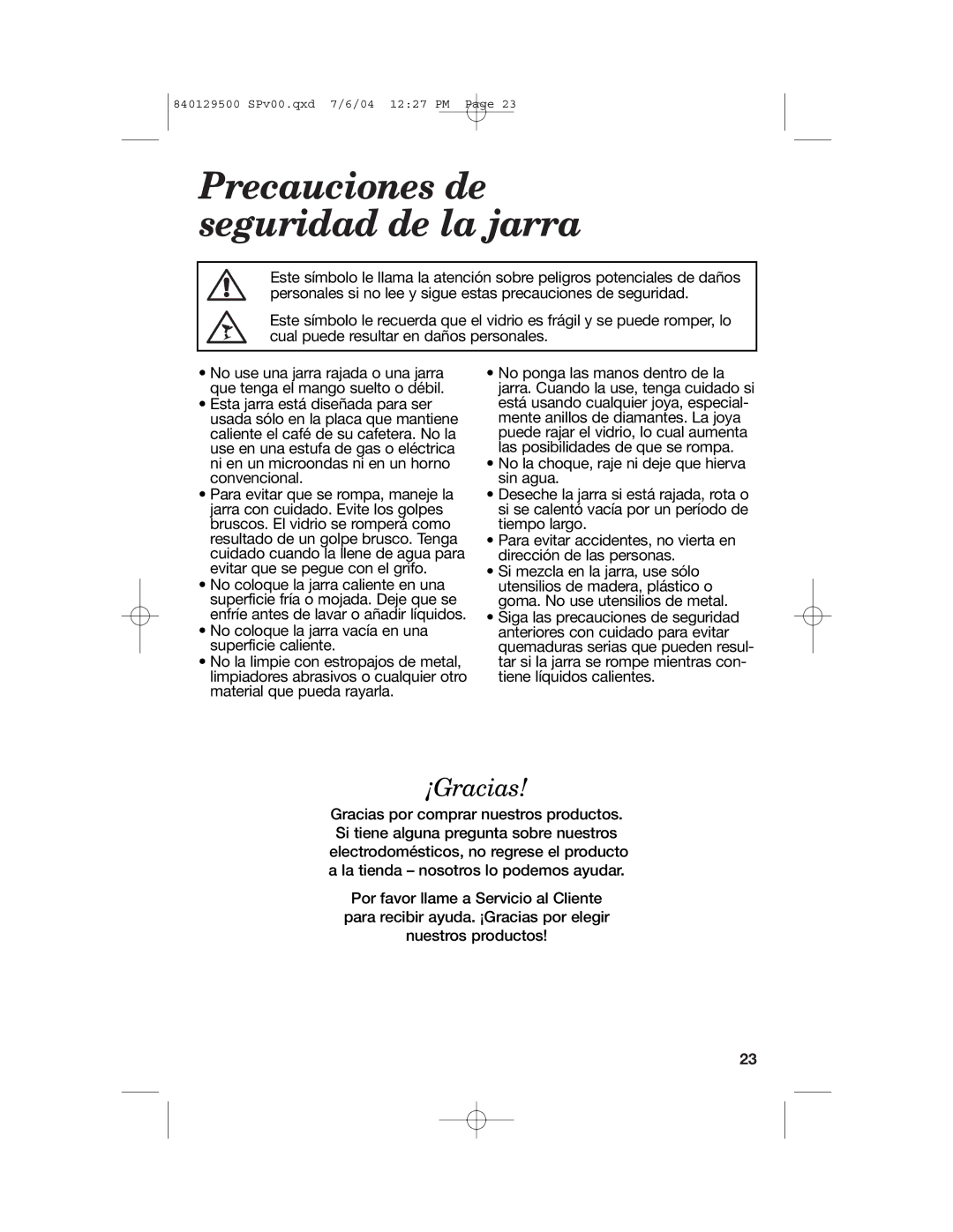 Hamilton Beach 43254, 43224C, 43251 manual Precauciones de seguridad de la jarra, ¡Gracias 