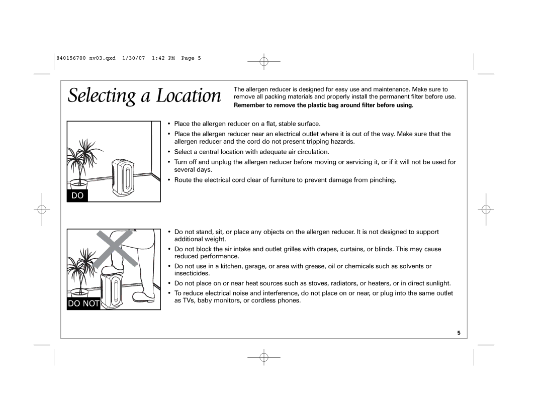 Hamilton Beach 4383 manual Selecting a Location 