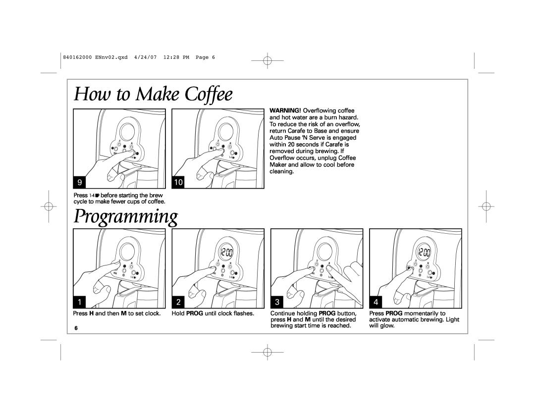 Hamilton Beach 44559 manual Programming, How to Make Coffee 