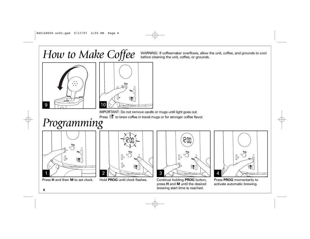 Hamilton Beach 45238C manual Programming 