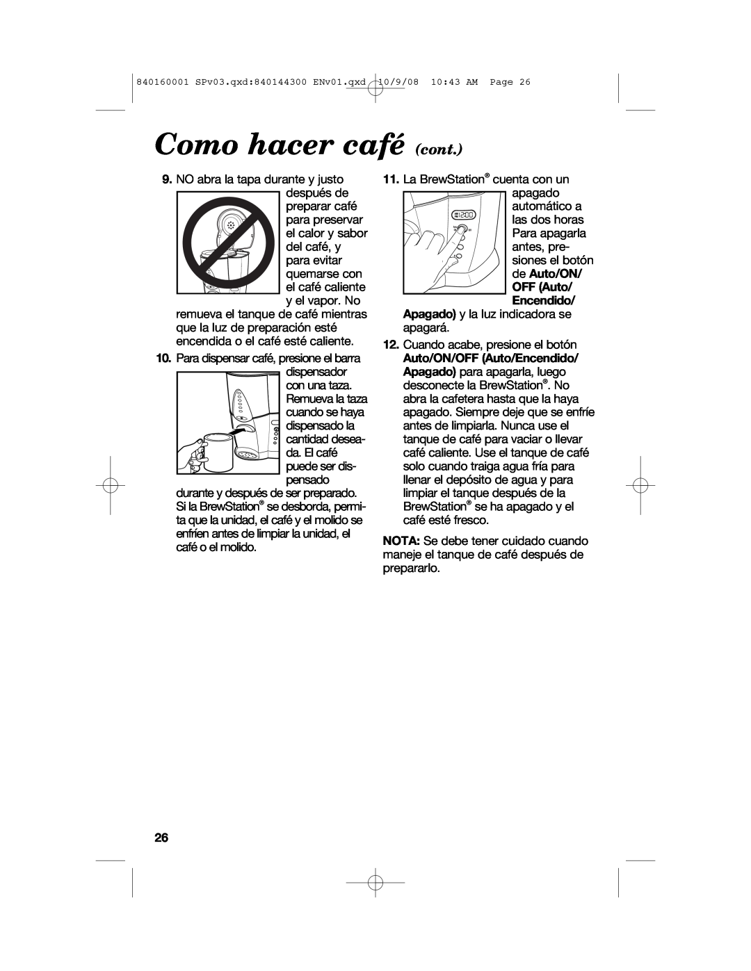 Hamilton Beach 47214 manual Como hacer café cont 