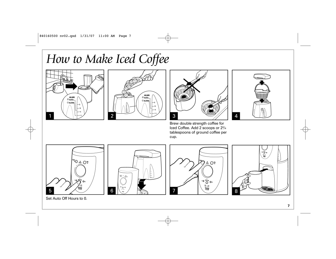 Hamilton Beach 47454C manual How to Make Iced Coffee 