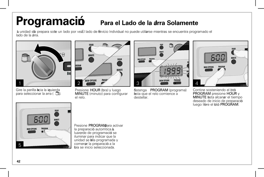 Hamilton Beach 49983 manual Programación Para el Lado de la Jarra Solamente 