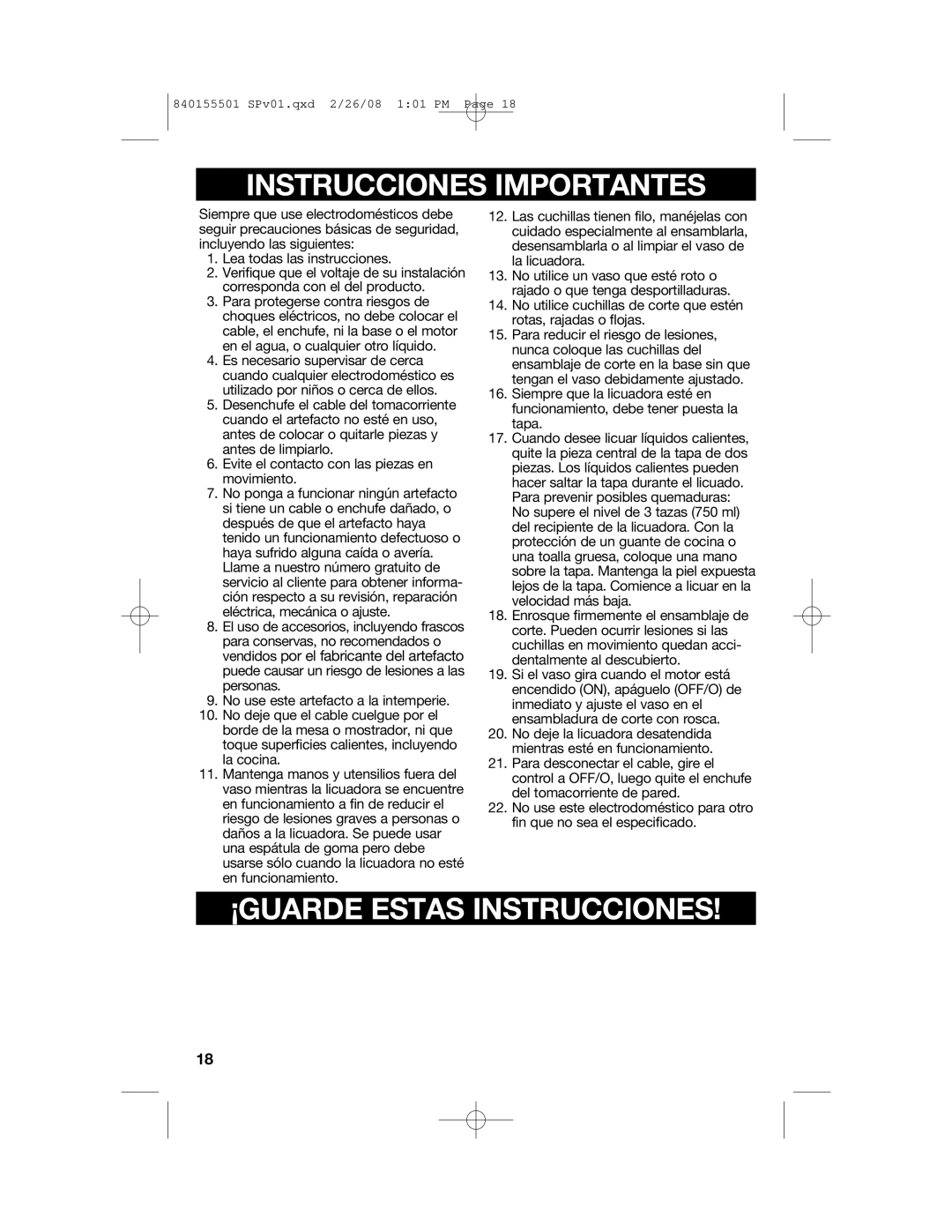 Hamilton Beach 54616C manual Instrucciones Importantes 