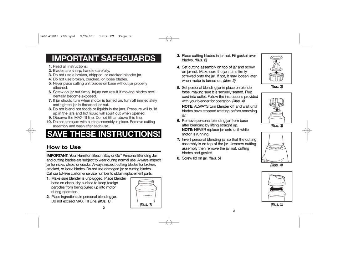 Hamilton Beach 56409 manual Important Safeguards, How to Use 