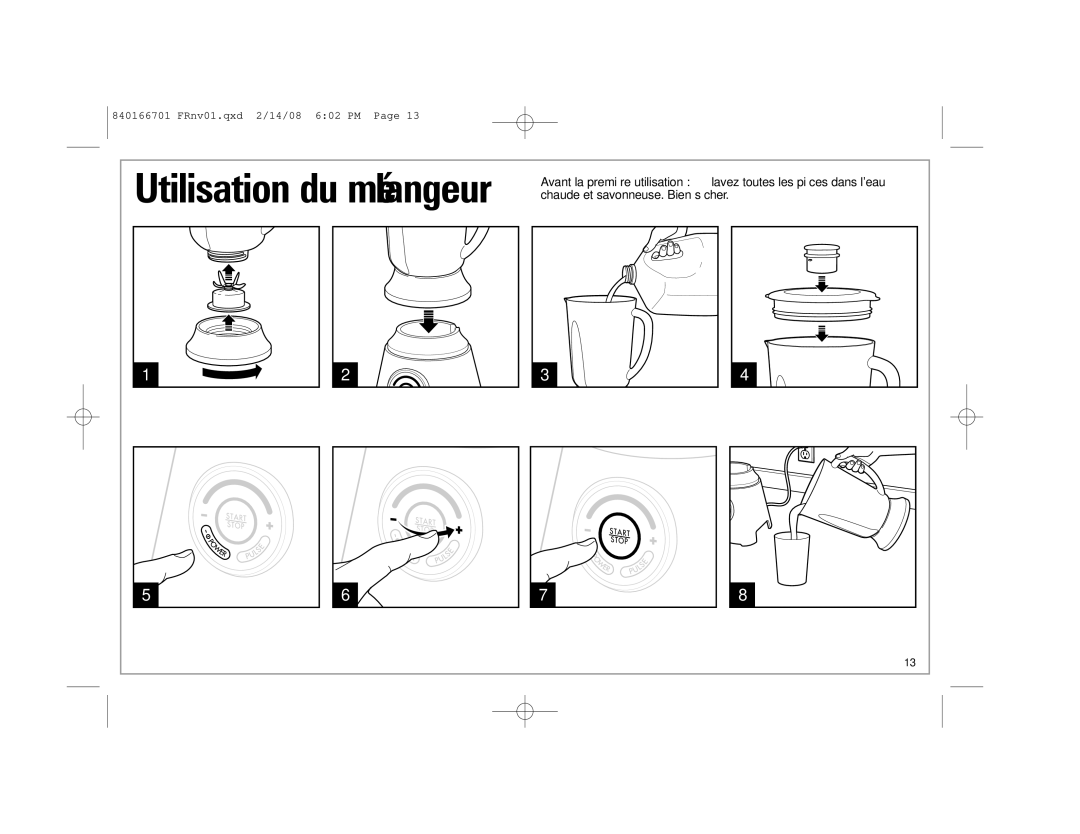 Hamilton Beach 59205C manual Utilisation du mélangeur 