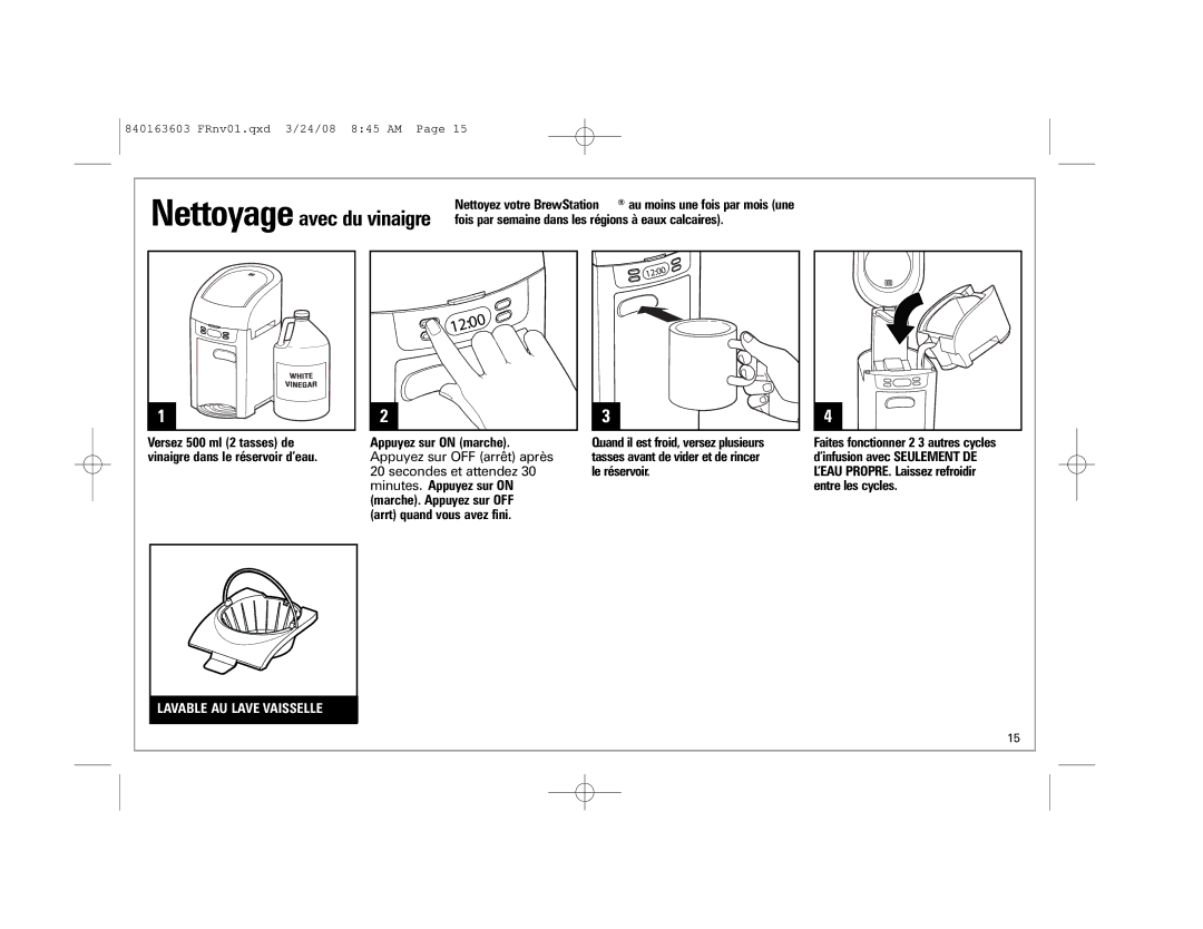 Hamilton Beach 48274, 6-Cup BrewStation manual Nettoyage 