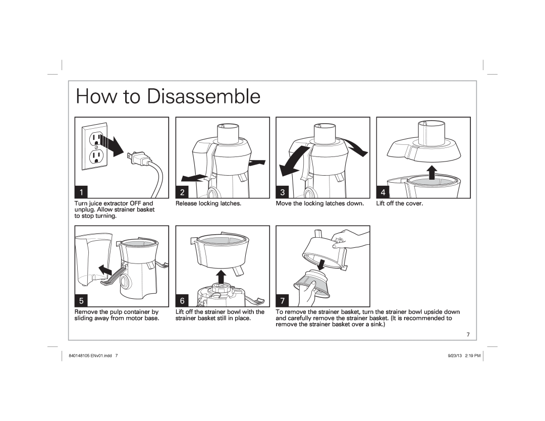 Hamilton Beach 67608 manual How to Disassemble 