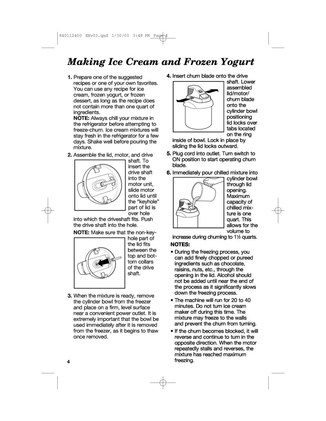 Hamilton Beach 68120 manual Making Ice Cream and Frozen Yogurt 