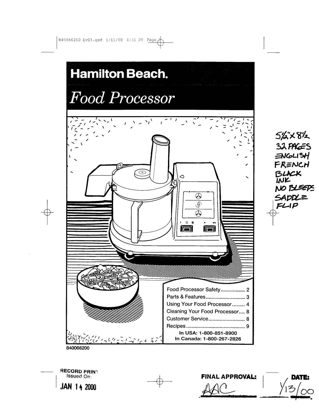Hamilton Beach 70300 manual 