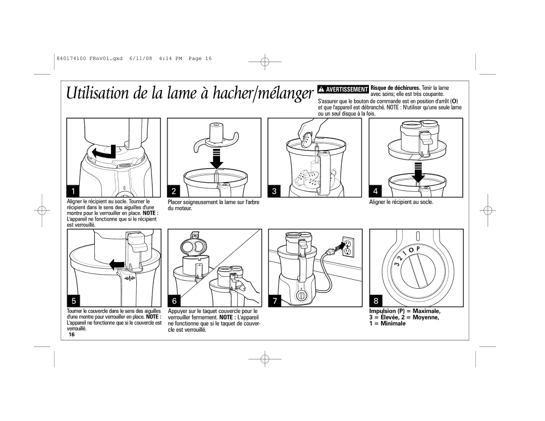 Hamilton Beach 70570C manual Cle est verrouillé 