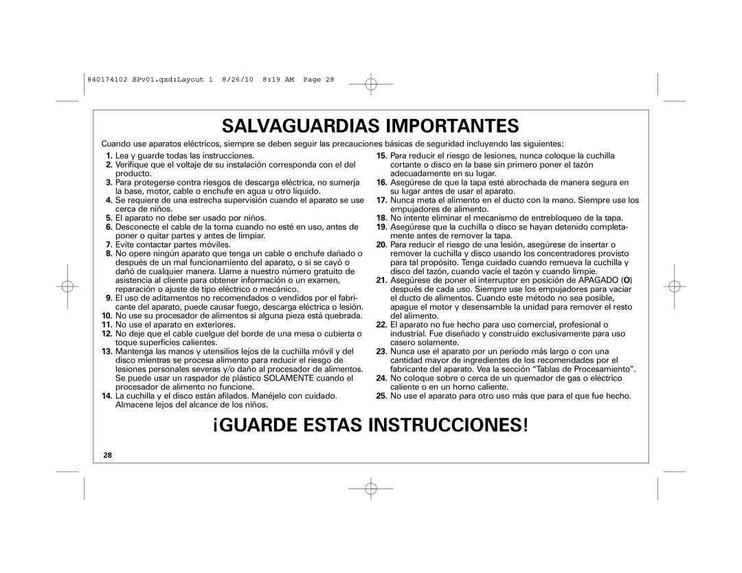 Hamilton Beach 70579, 70570 manual Salvaguardias Importantes 