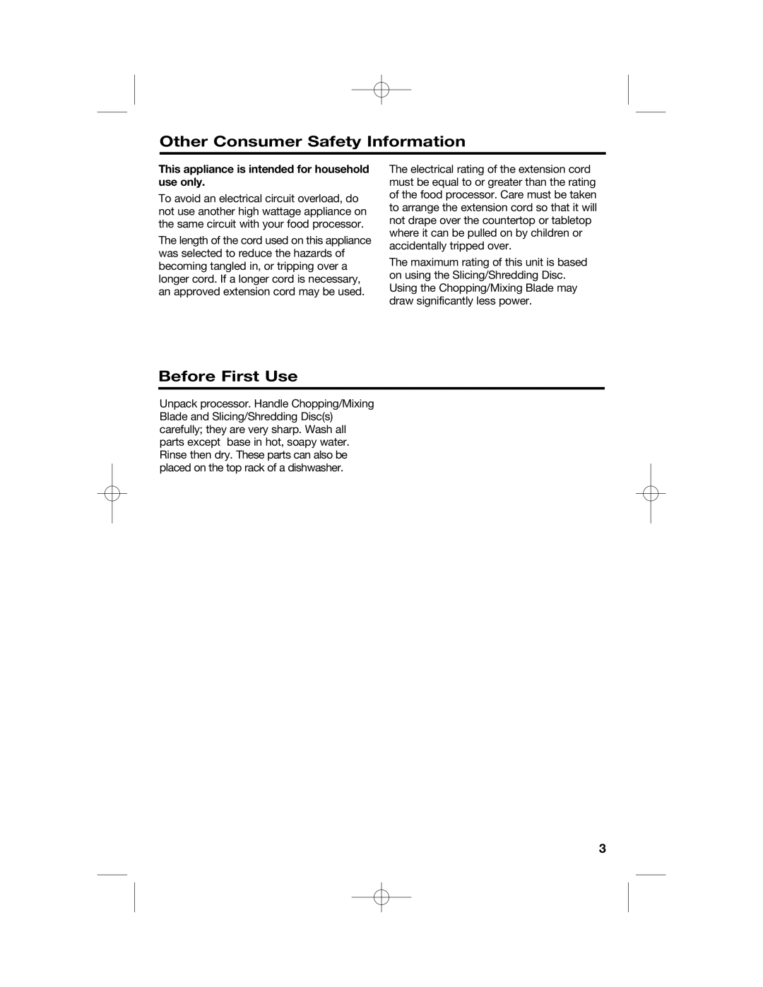 Hamilton Beach 70670, 70610 manual Other Consumer Safety Information, Before First Use 