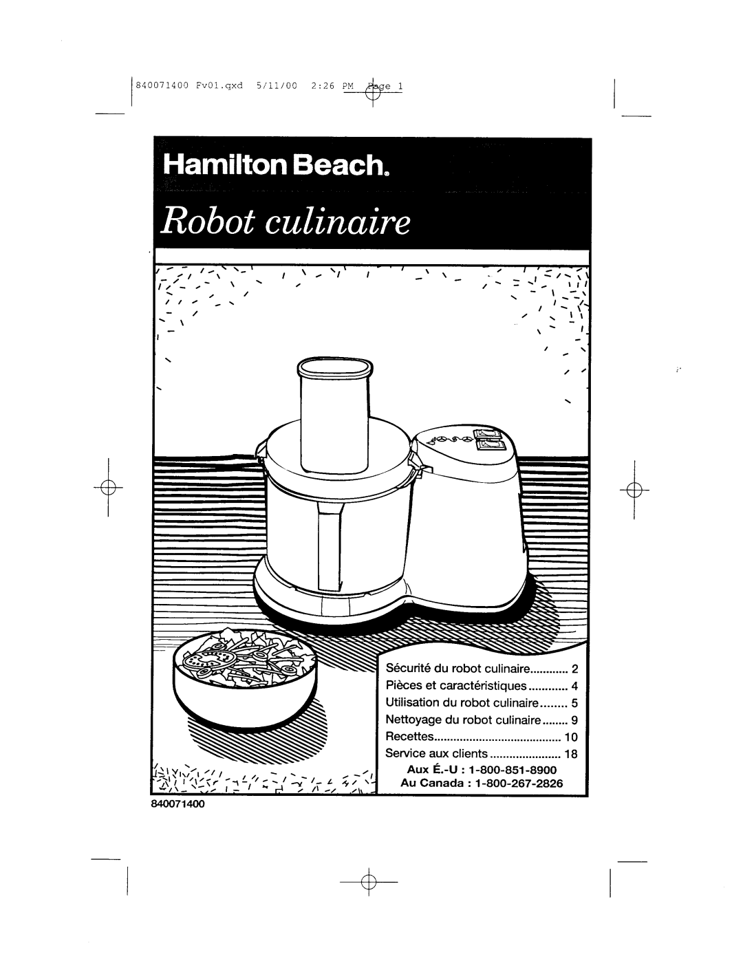 Hamilton Beach 70710 manual 