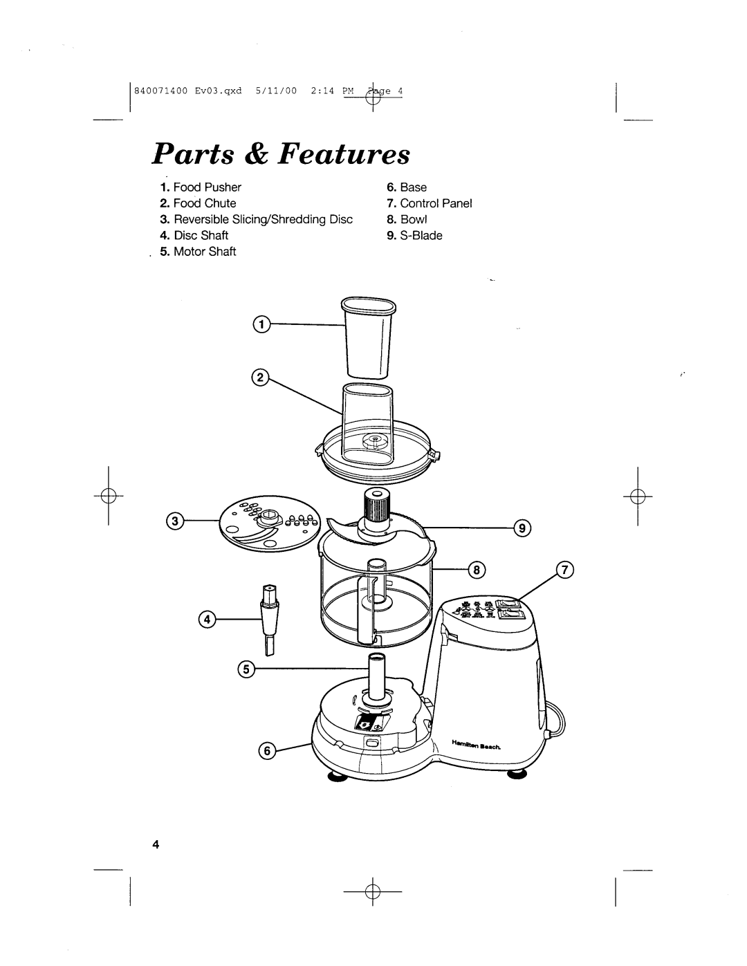 Hamilton Beach 70710 manual 