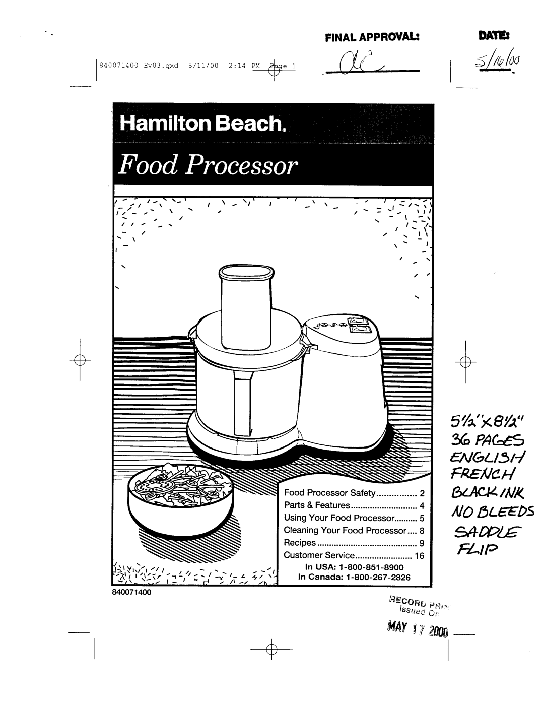 Hamilton Beach 70710 manual 