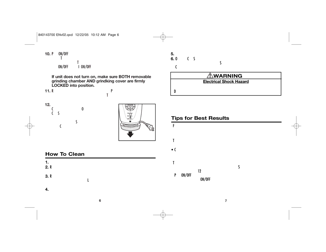 Hamilton Beach 80365C manual How To Clean, Tips for Best Results 