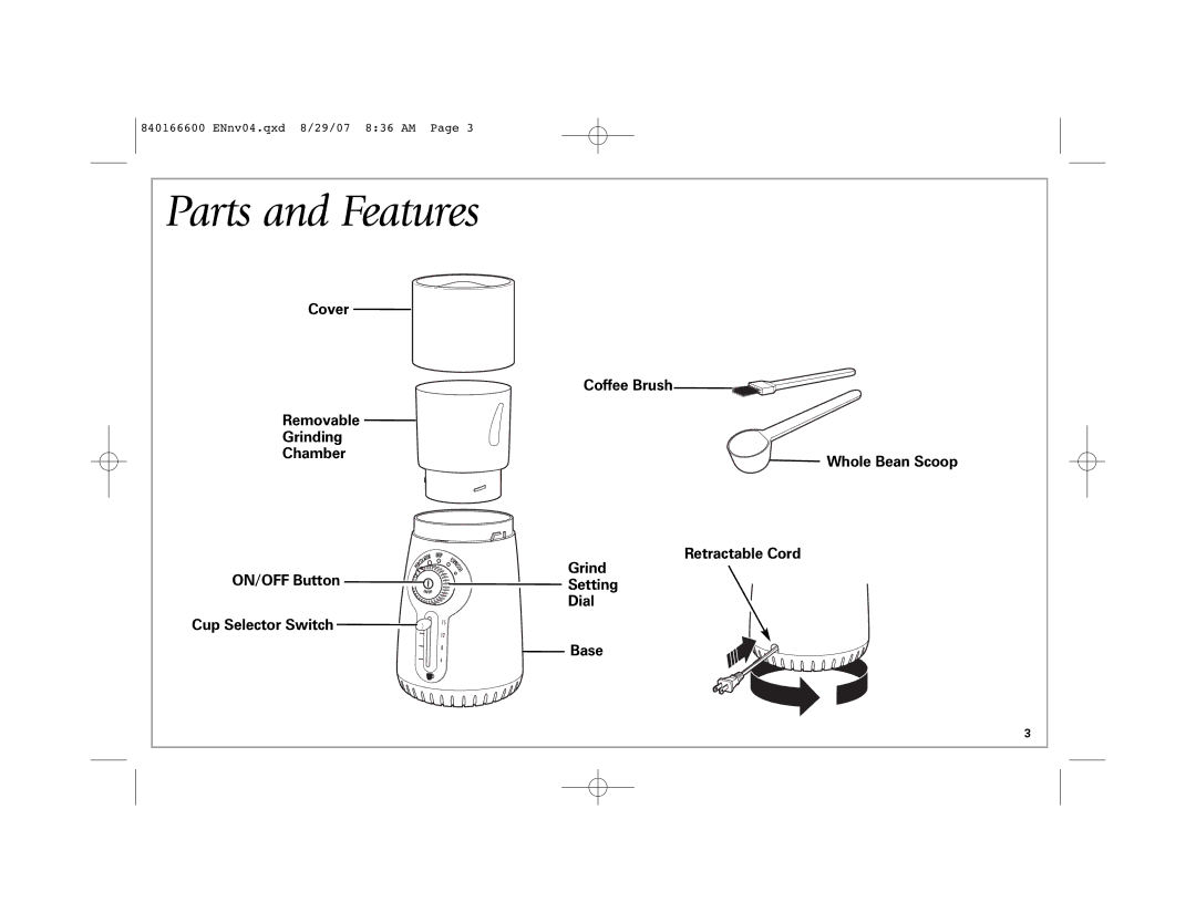 Hamilton Beach 80374 manual Parts and Features 