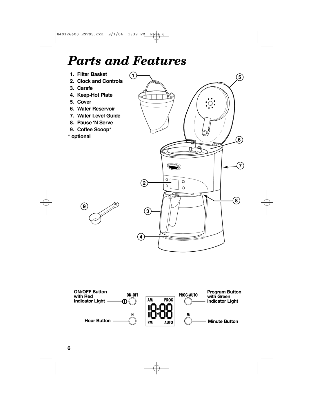 Hamilton Beach 80674 manual Parts and Features 