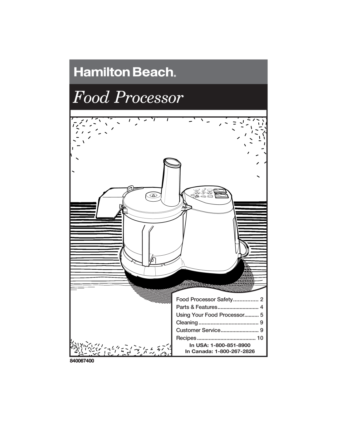 Hamilton Beach 840067400 manual Food Processor Safety, Using Your Food Processor, In USA, In Canada 