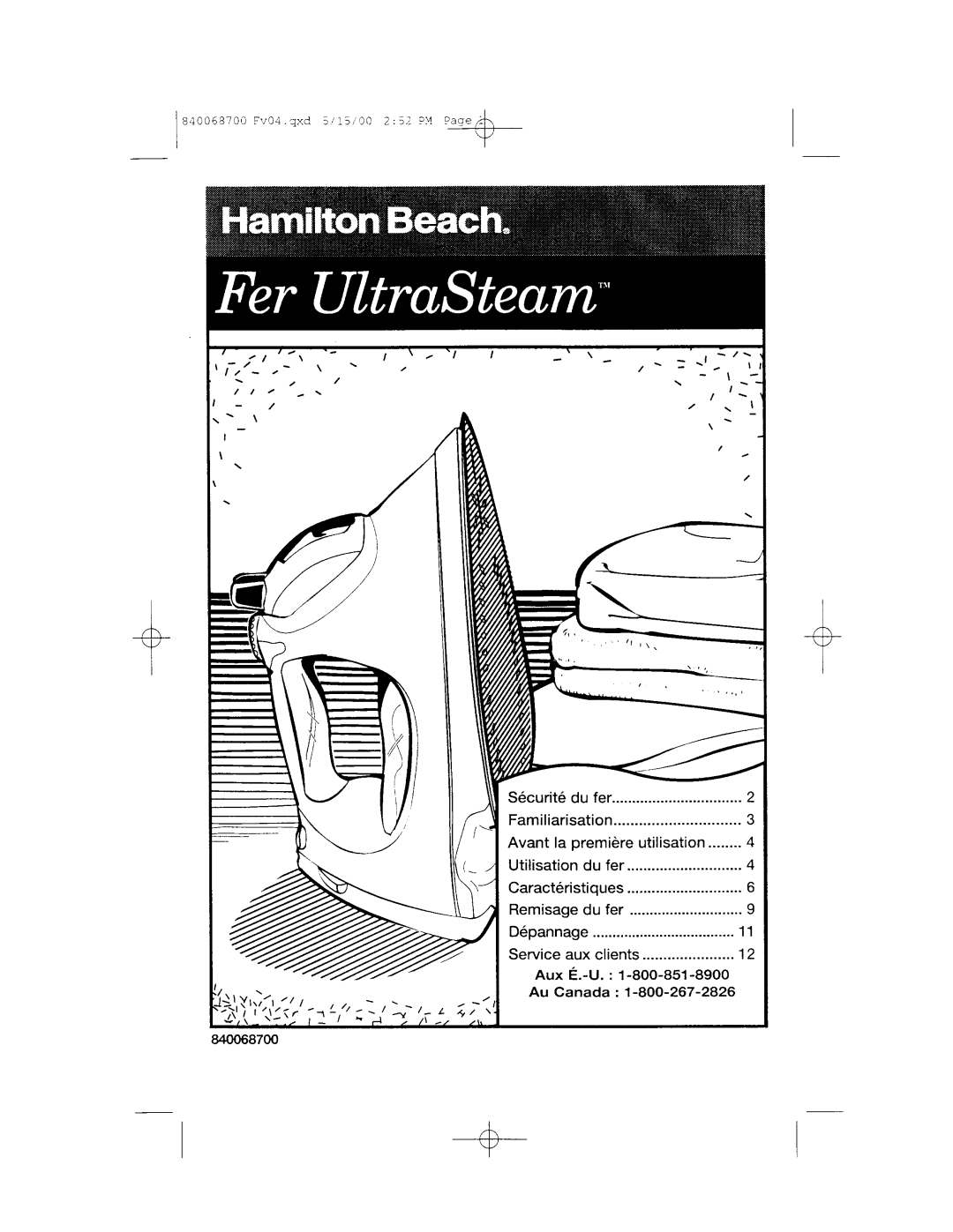 Hamilton Beach 840068700 manual 