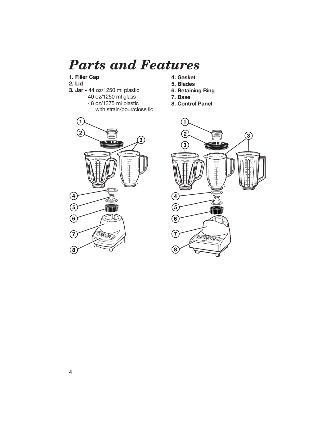 Hamilton Beach 840071000 manual Parts and Features 