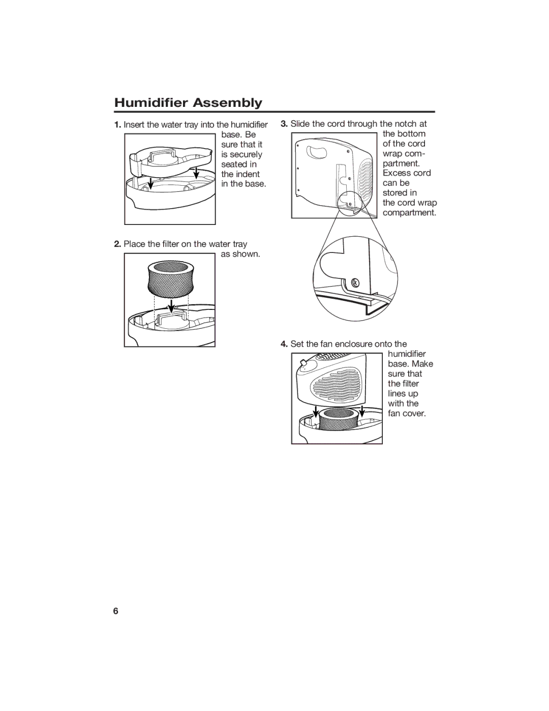 Hamilton Beach 840074800 manual Humidifier Assembly 