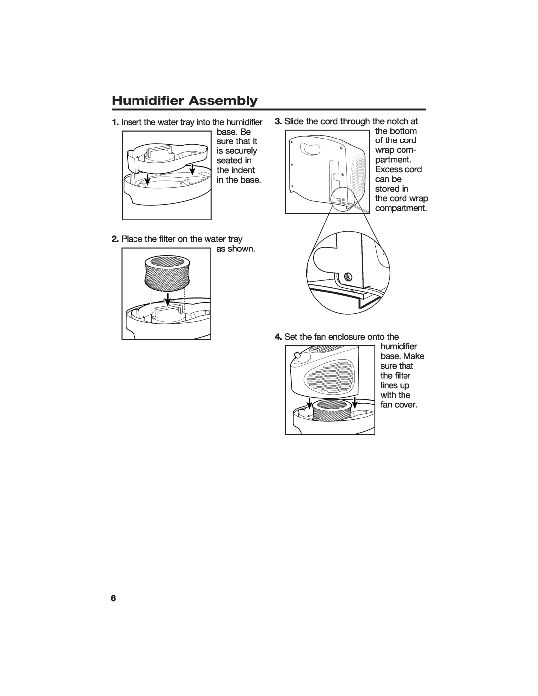 Hamilton Beach 840074800 manual Humidifier Assembly 