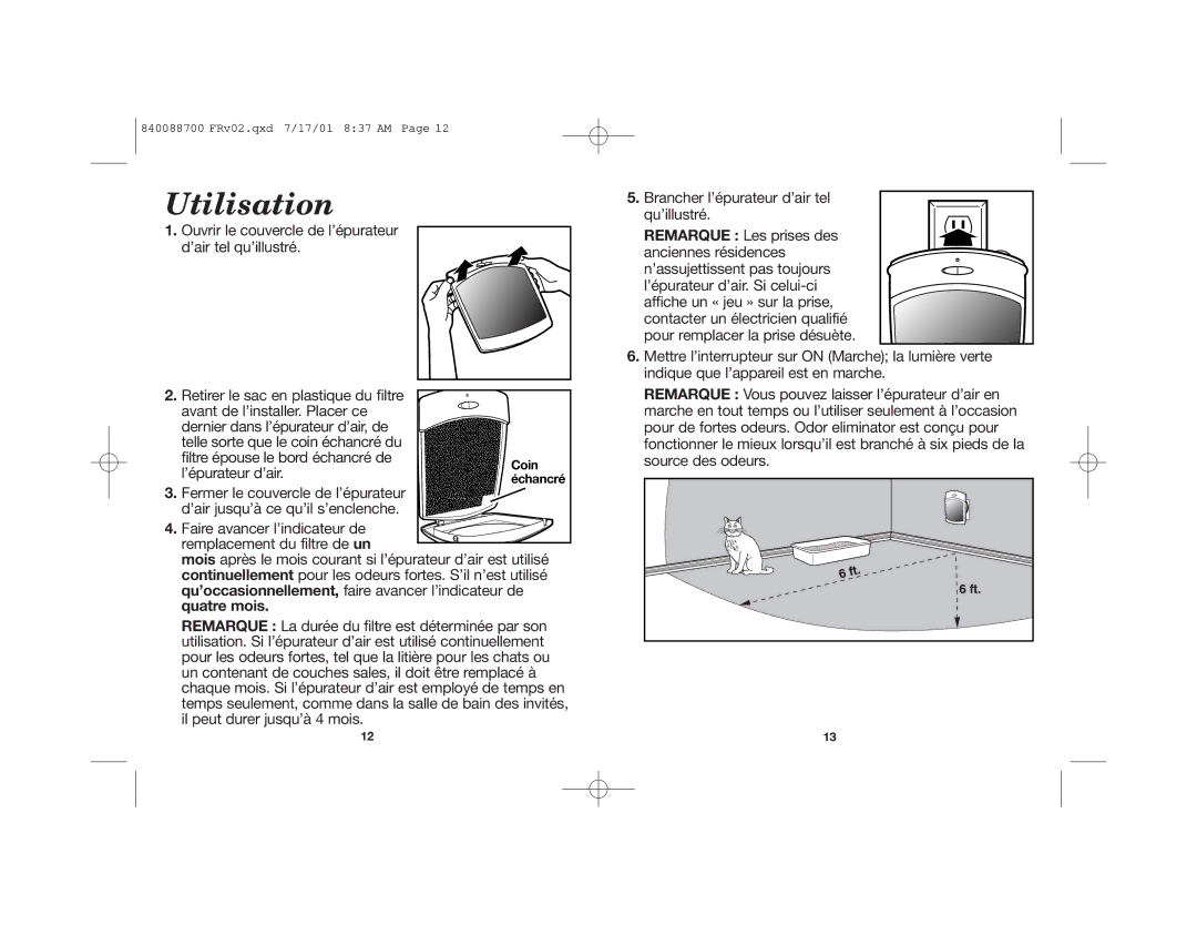 Hamilton Beach 840088700 manual Utilisation, Quatre mois 