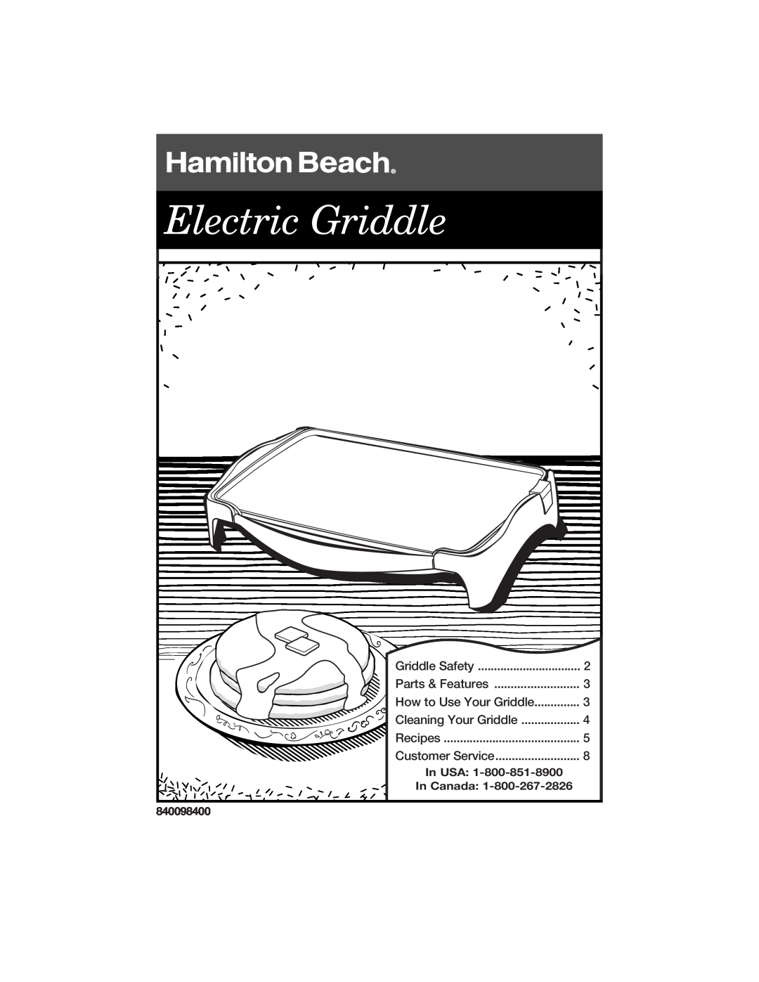 Hamilton Beach 840098400 manual Electric Griddle, How to Use Your Griddle, In USA, In Canada 
