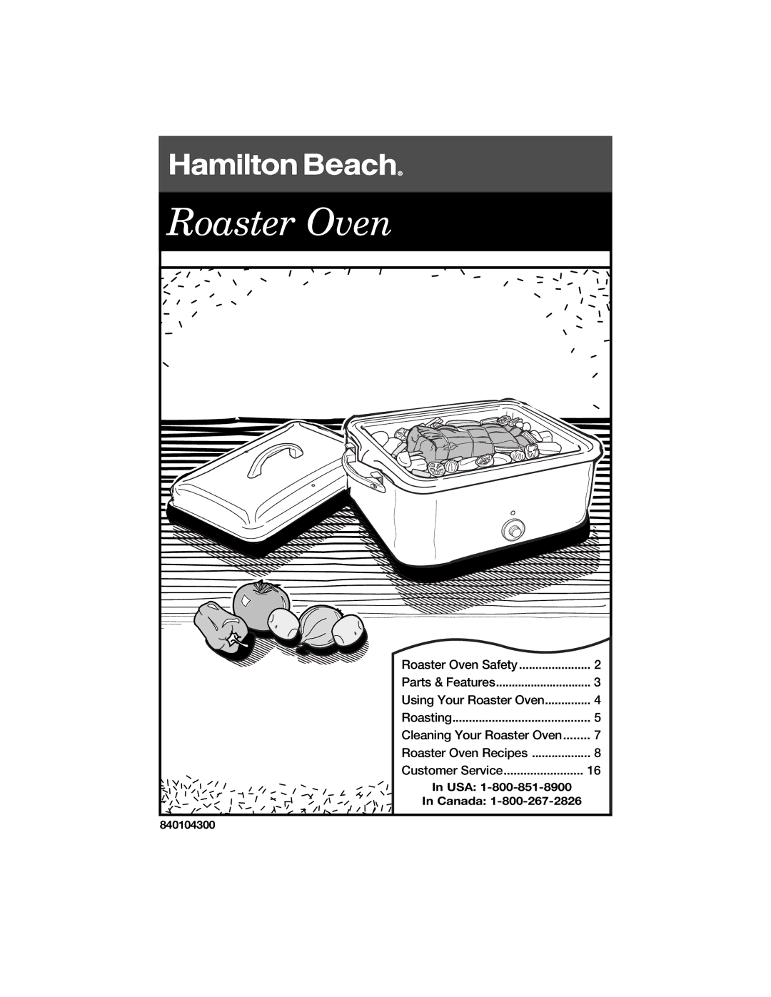 Hamilton Beach 840104300 manual Roaster Oven 