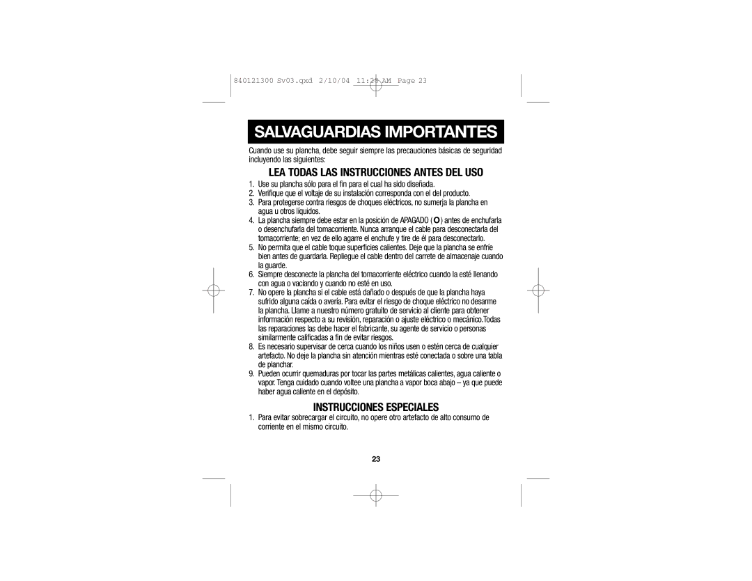 Hamilton Beach 840121300 manual Salvaguardias Importantes 