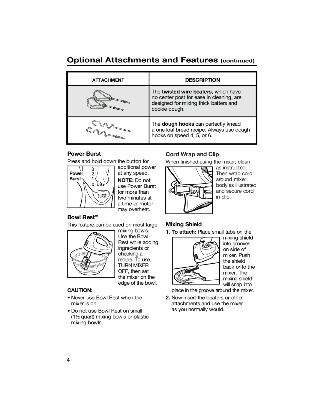 Hamilton Beach 840126200 manual Cord Wrap and Clip 