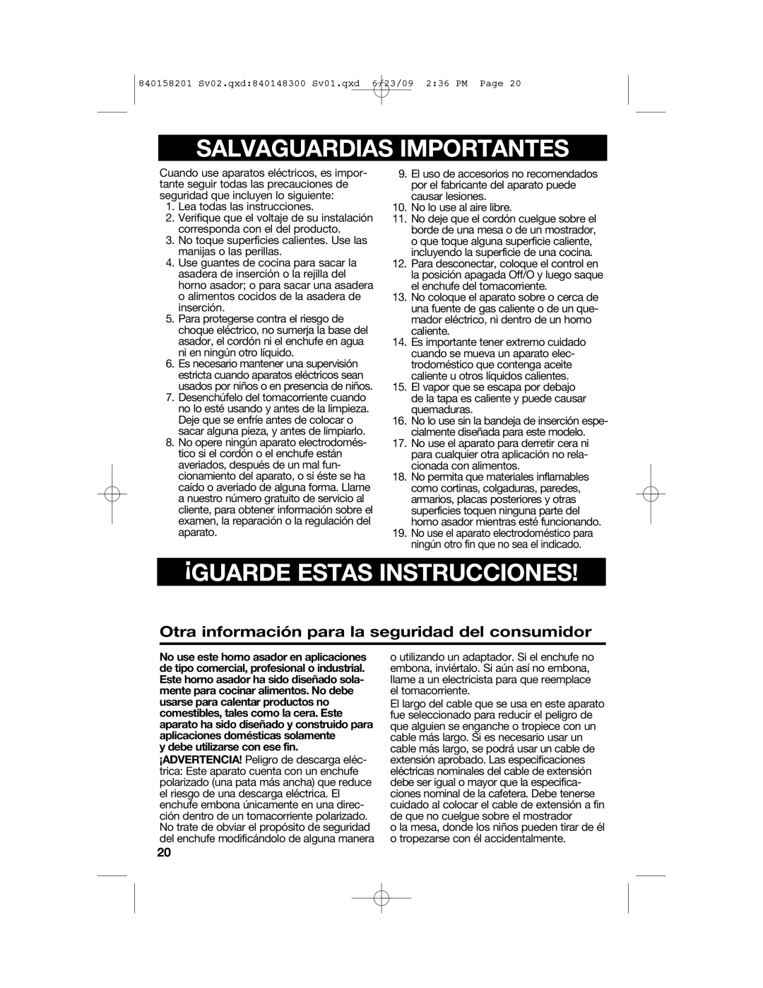 Hamilton Beach 840158201 manual Otra información para la seguridad del consumidor, Debe utilizarse con ese fin 