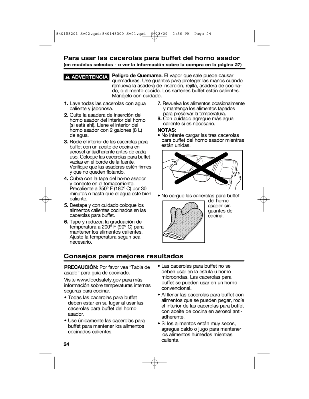 Hamilton Beach 840158201 manual Consejos para mejores resultados, Notas 