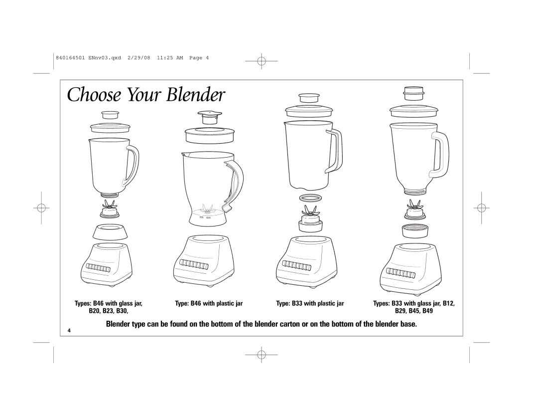 Hamilton Beach 840164501 manual Choose Your Blender 