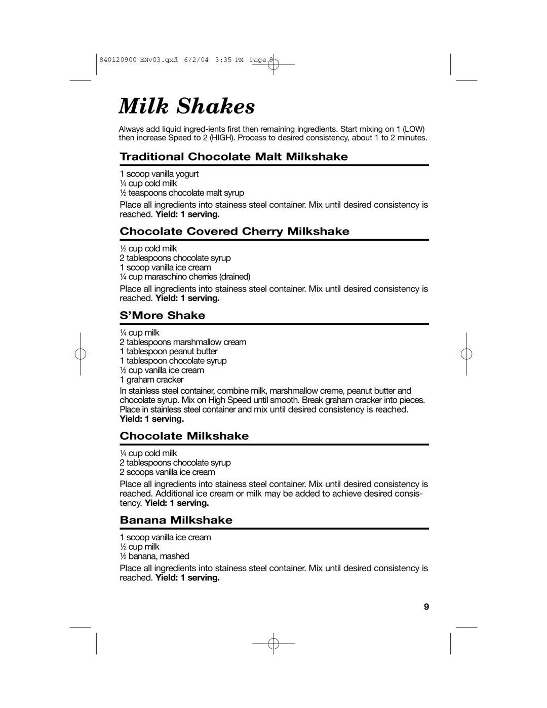 Hamilton Beach ALL-METAL DRINK MIXER Milk Shakes, Traditional Chocolate Malt Milkshake, Chocolate Covered Cherry Milkshake 