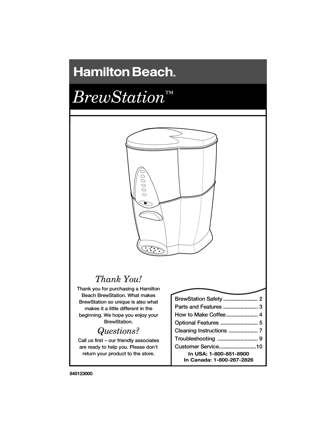 Hamilton Beach BrewStation manual 