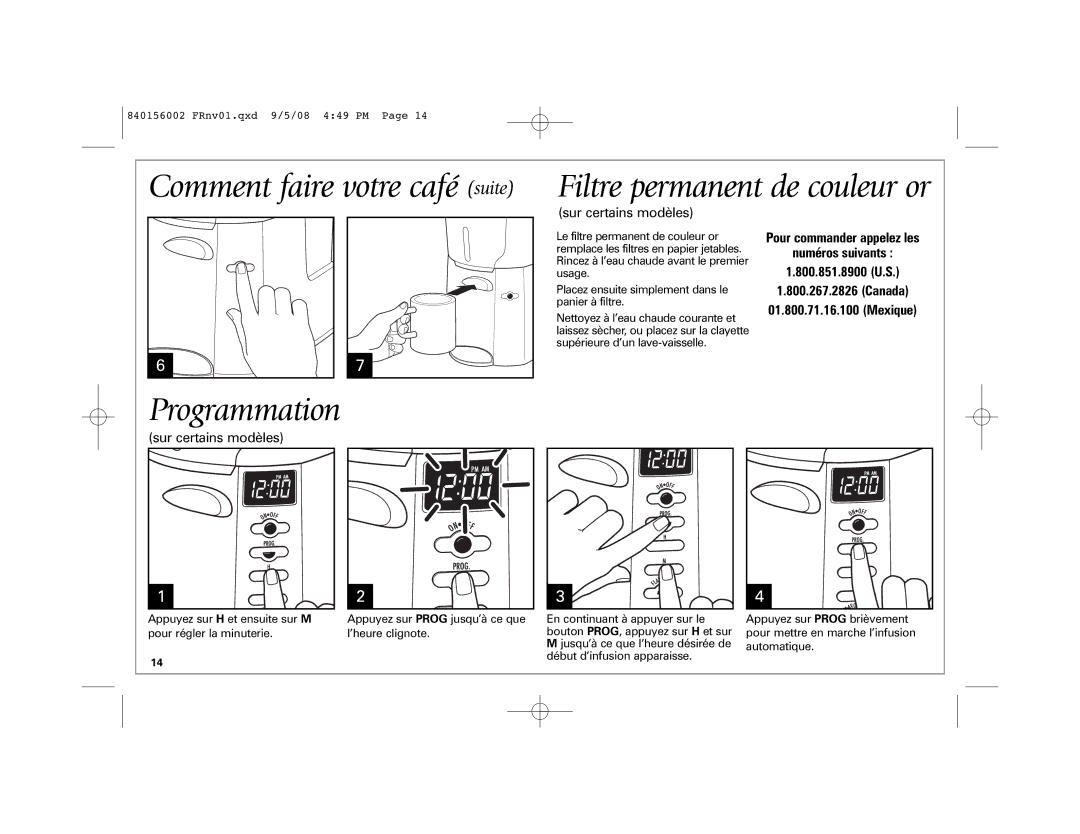 Hamilton Beach Coffee BrewStation manual Programmation 