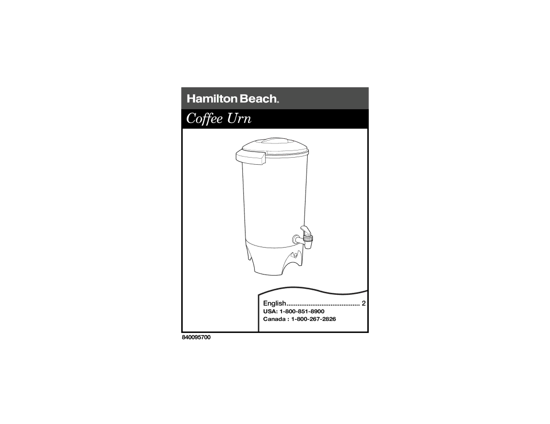 Hamilton Beach Coffee Urn manual 