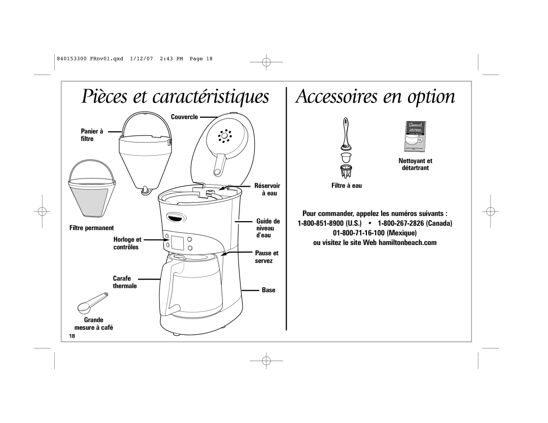 Hamilton Beach Eclectrics manual Accessoires en option 