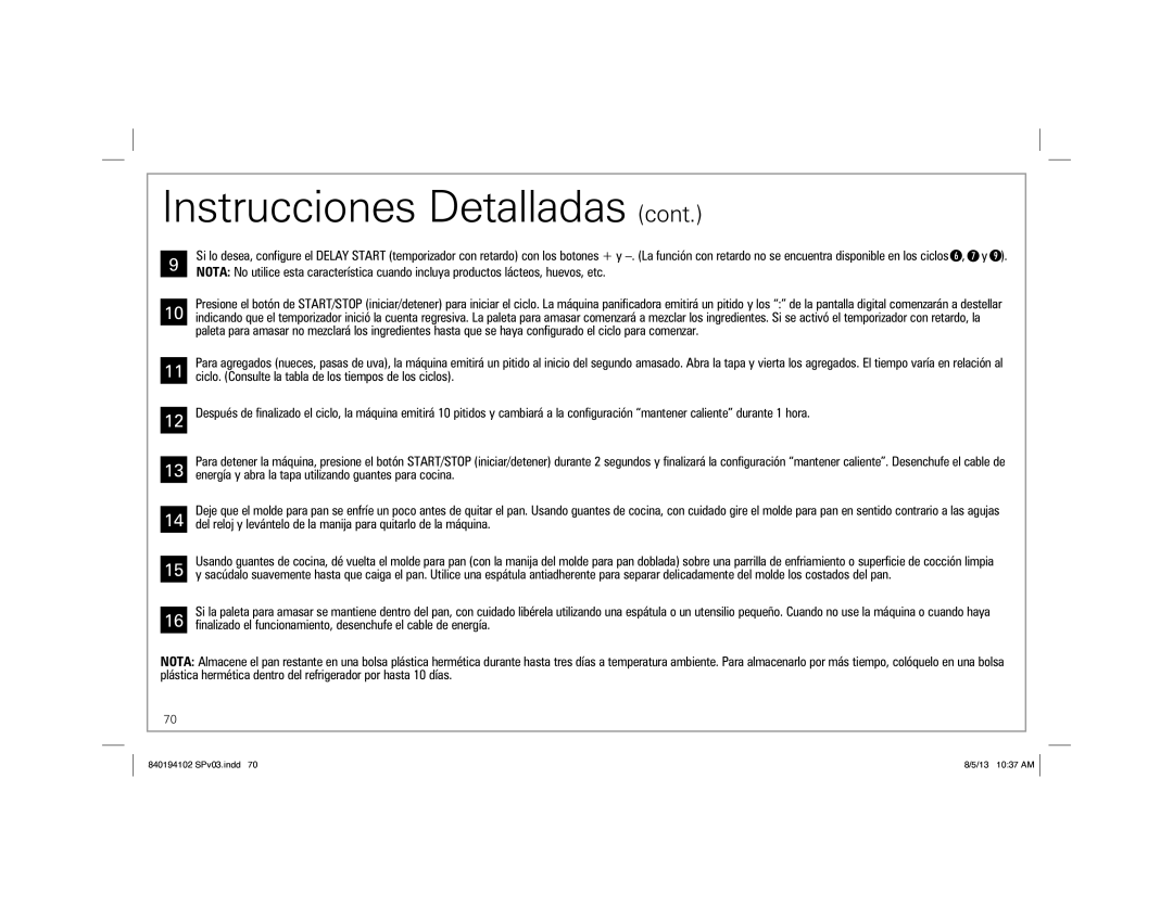 Hamilton Beach 29881, 840194102 manual Instrucciones Detalladas, Energía y abra la tapa utilizando guantes para cocina 