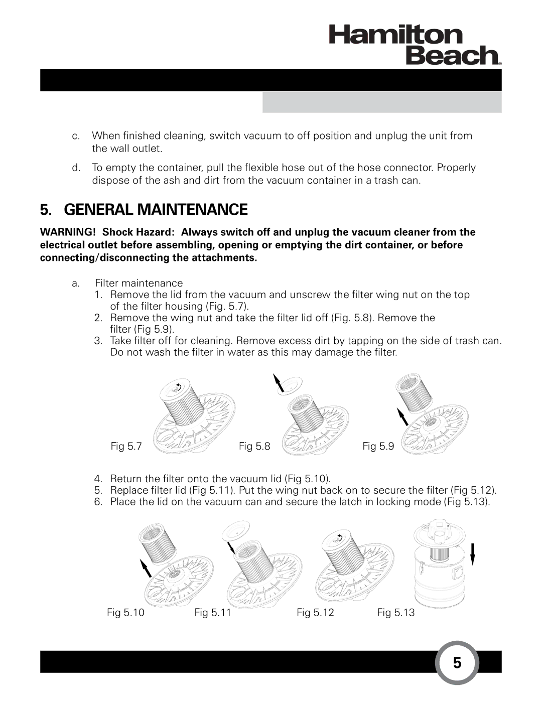 Hamilton Beach HB-405 owner manual General Maintenance 