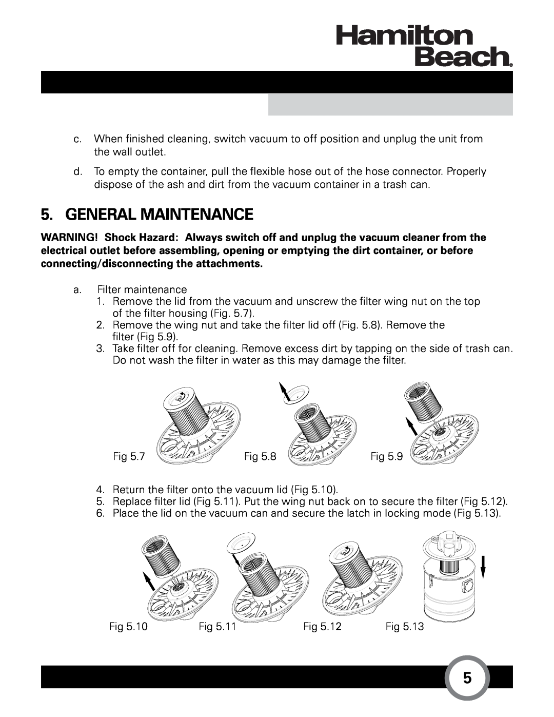 Hamilton Beach HB-405 owner manual General Maintenance 