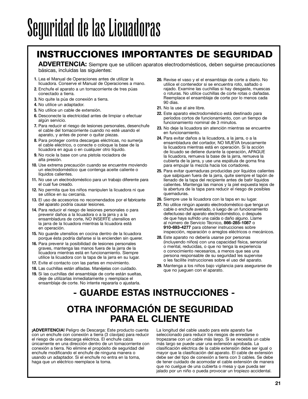 Hamilton Beach HBB908 manuel dutilisation Instrucciones Importantes DE Seguridad 