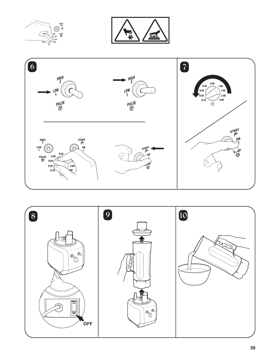 Hamilton Beach HBF400 operation manual Off 