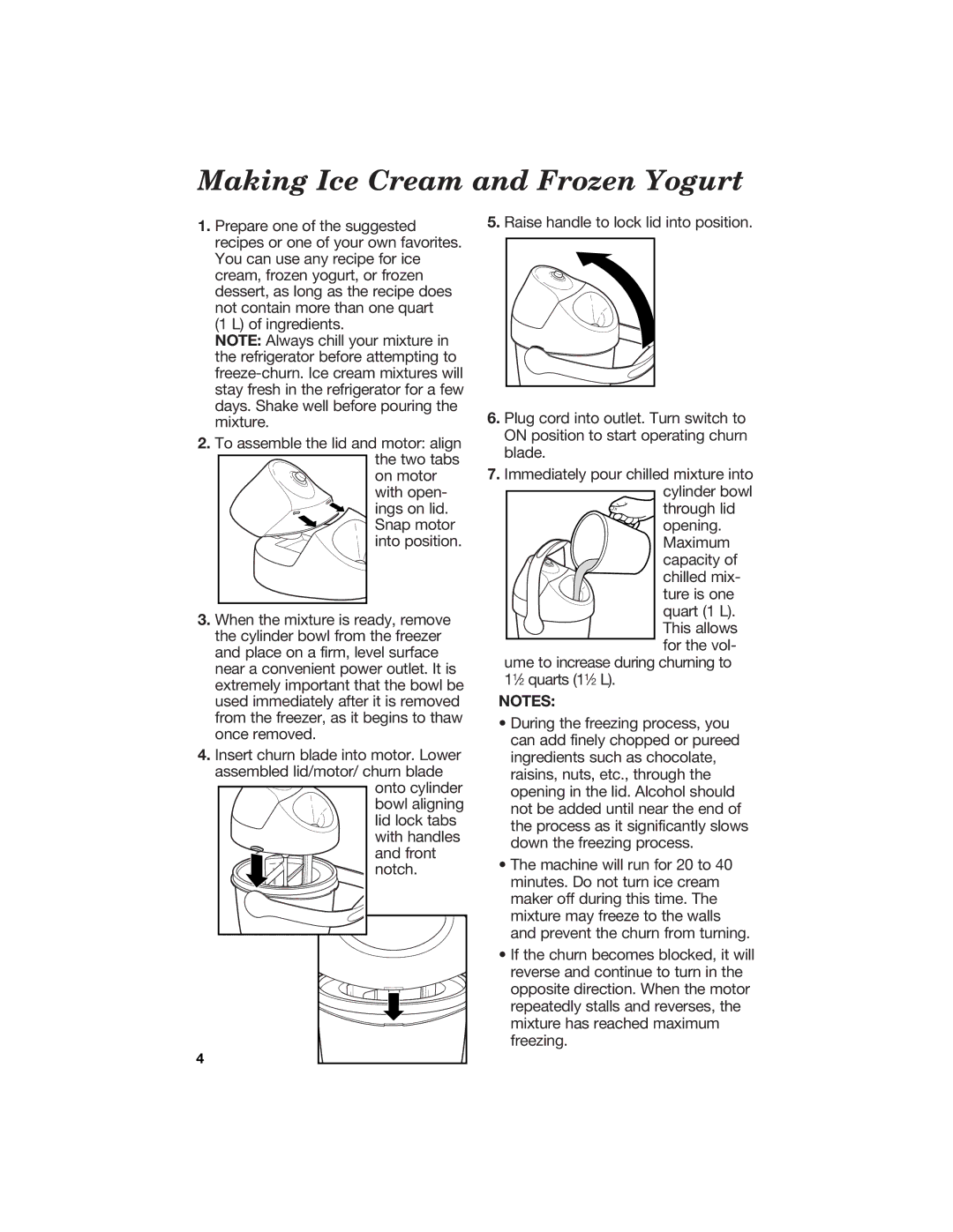 Hamilton Beach Ice Cream and Frozen Yogurt Maker manual Making Ice Cream and Frozen Yogurt 