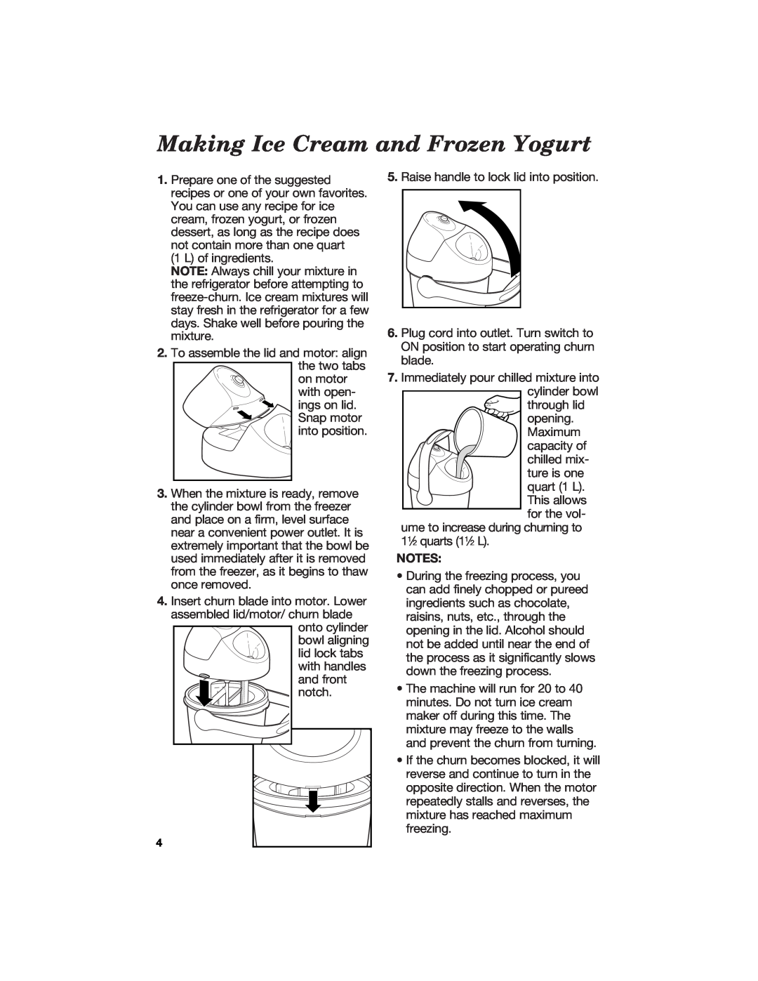 Hamilton Beach Ice Cream and Frozen Yogurt Maker manual Making Ice Cream and Frozen Yogurt 
